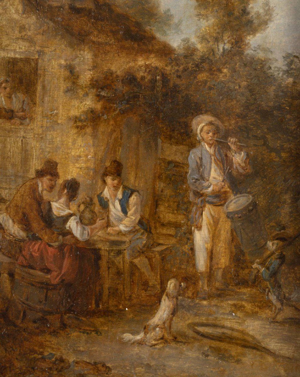 Jean-Baptiste LE PRINCE (1734-1781) Attribué,  Le joueur de tambourin et galoubet-photo-3