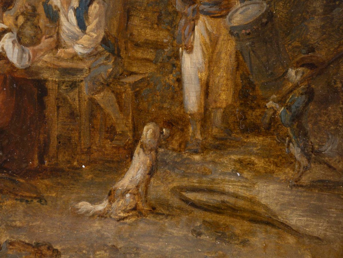 Jean-Baptiste LE PRINCE (1734-1781) Attribué,  Le joueur de tambourin et galoubet-photo-1