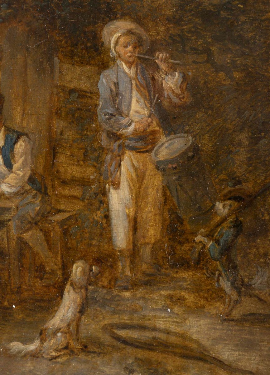 Jean-Baptiste LE PRINCE (1734-1781) Attribué,  Le joueur de tambourin et galoubet-photo-7