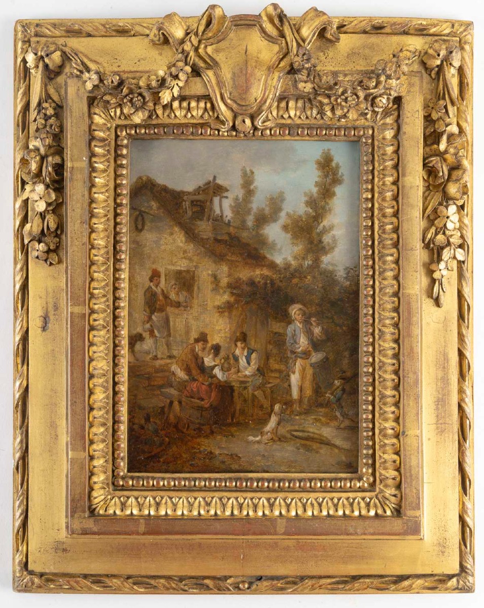 Jean-Baptiste LE PRINCE (1734-1781) Attribué,  Le joueur de tambourin et galoubet