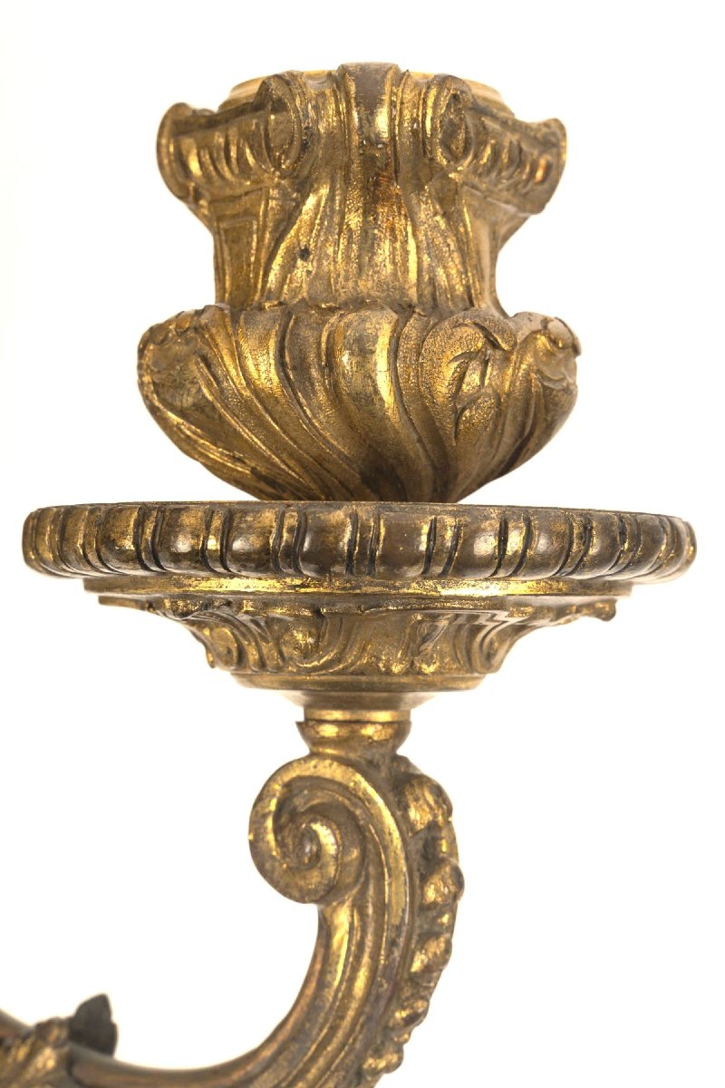 Paire d'appliques de style Régence en bronze doré. XIXème siècle-photo-3