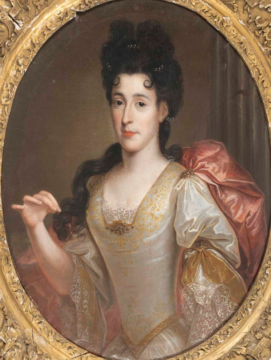  Portrait d'une  Dame  De Cour Attribué à François De Troy (1645-1730)-photo-2