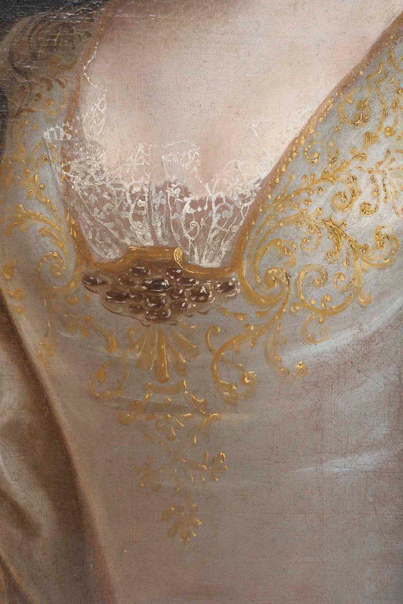  Portrait d'une  Dame  De Cour Attribué à François De Troy (1645-1730)-photo-4