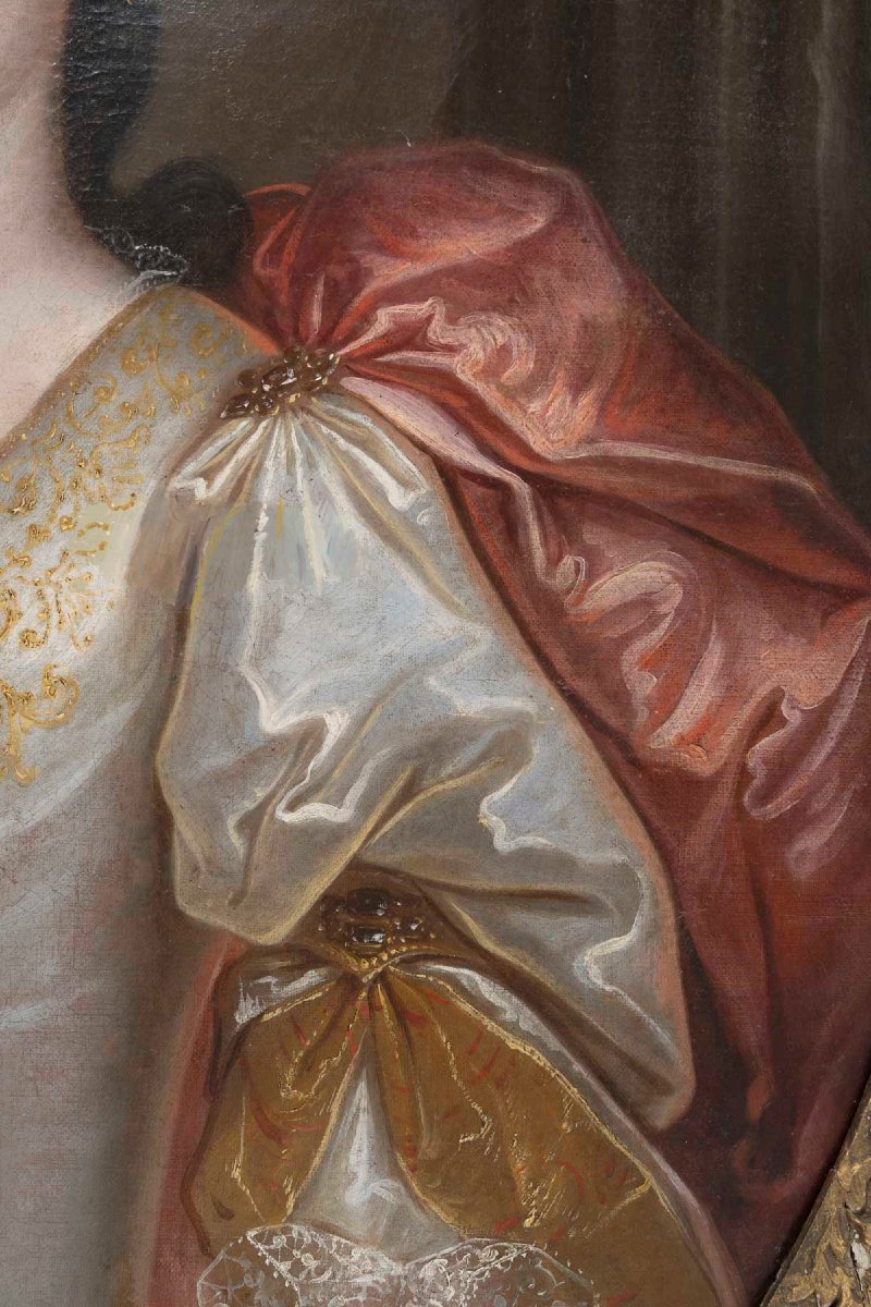  Portrait d'une  Dame  De Cour Attribué à François De Troy (1645-1730)-photo-3