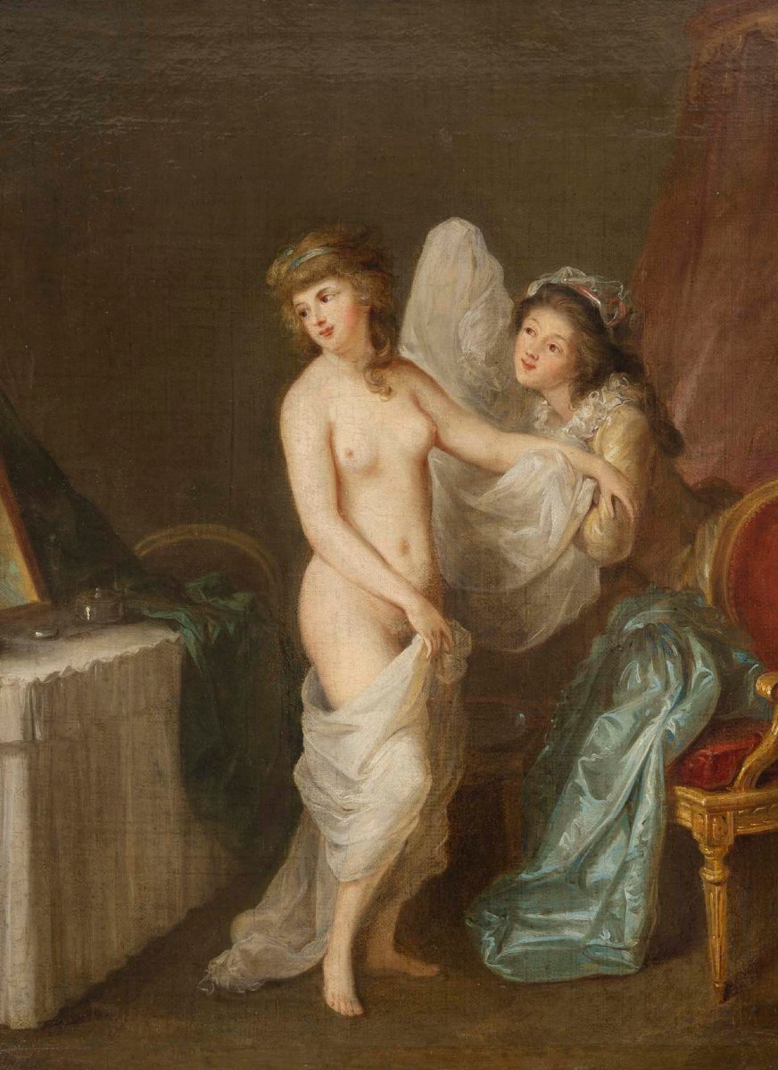 The Bedroom, Attributed To Jean-baptiste Charpentier (1728-1806) -photo-3
