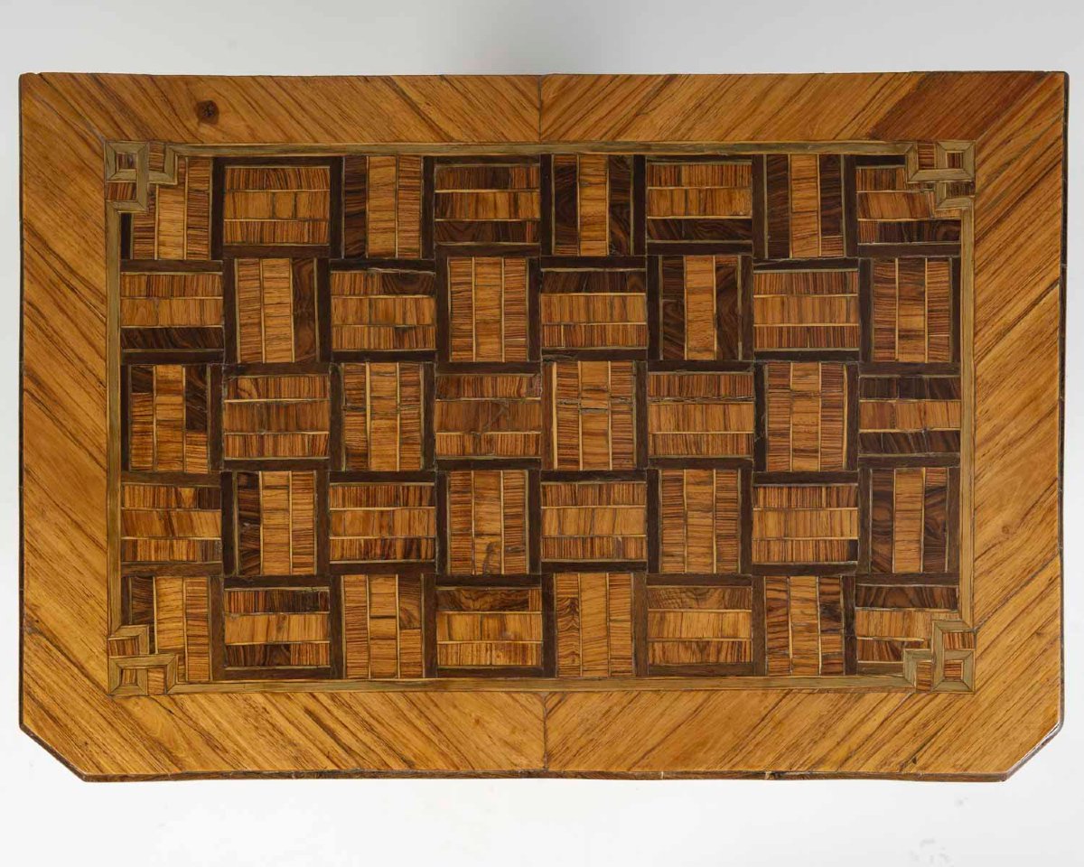 Transition Marquetry Chest Of Drawers, 18th Century-photo-1