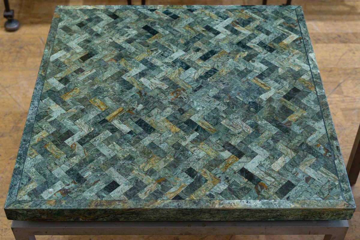 Marble Marquetry Side Tables, 1970-photo-3