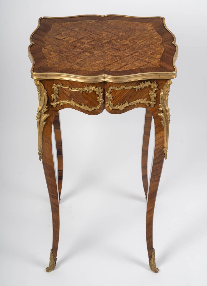 Table volante de style Louis XV, XIXème siècle-photo-2