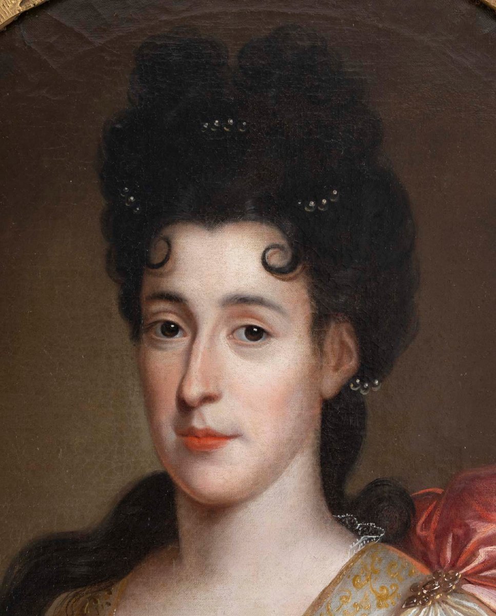  Grand Portrait d'une  Dame  De qualité, Attribué à François De Troy (1645-1730)-photo-3