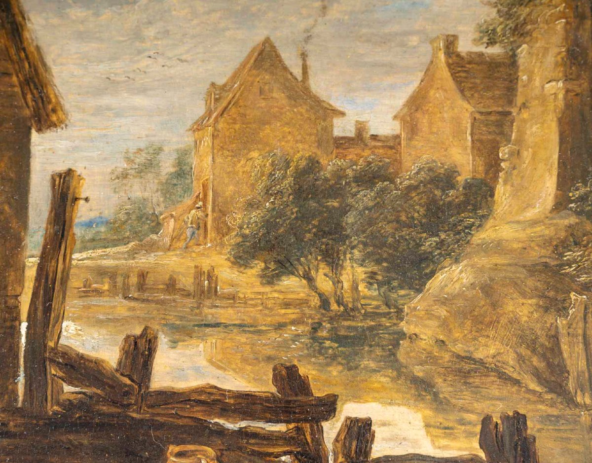 Landscape At The Tavern, Attributed To David Teniers The Younger (1610-1690)-photo-2