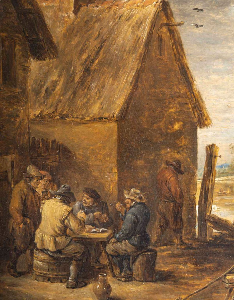 Landscape At The Tavern, Attributed To David Teniers The Younger (1610-1690)-photo-3