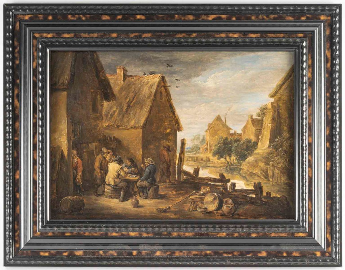 Landscape At The Tavern, Attributed To David Teniers The Younger (1610-1690)-photo-1