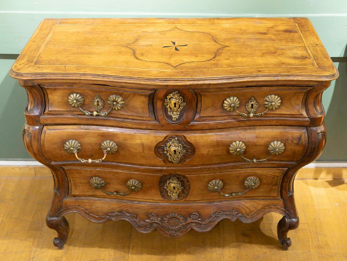 Commode tombeau en noyer, XVIIIème siècle-photo-3