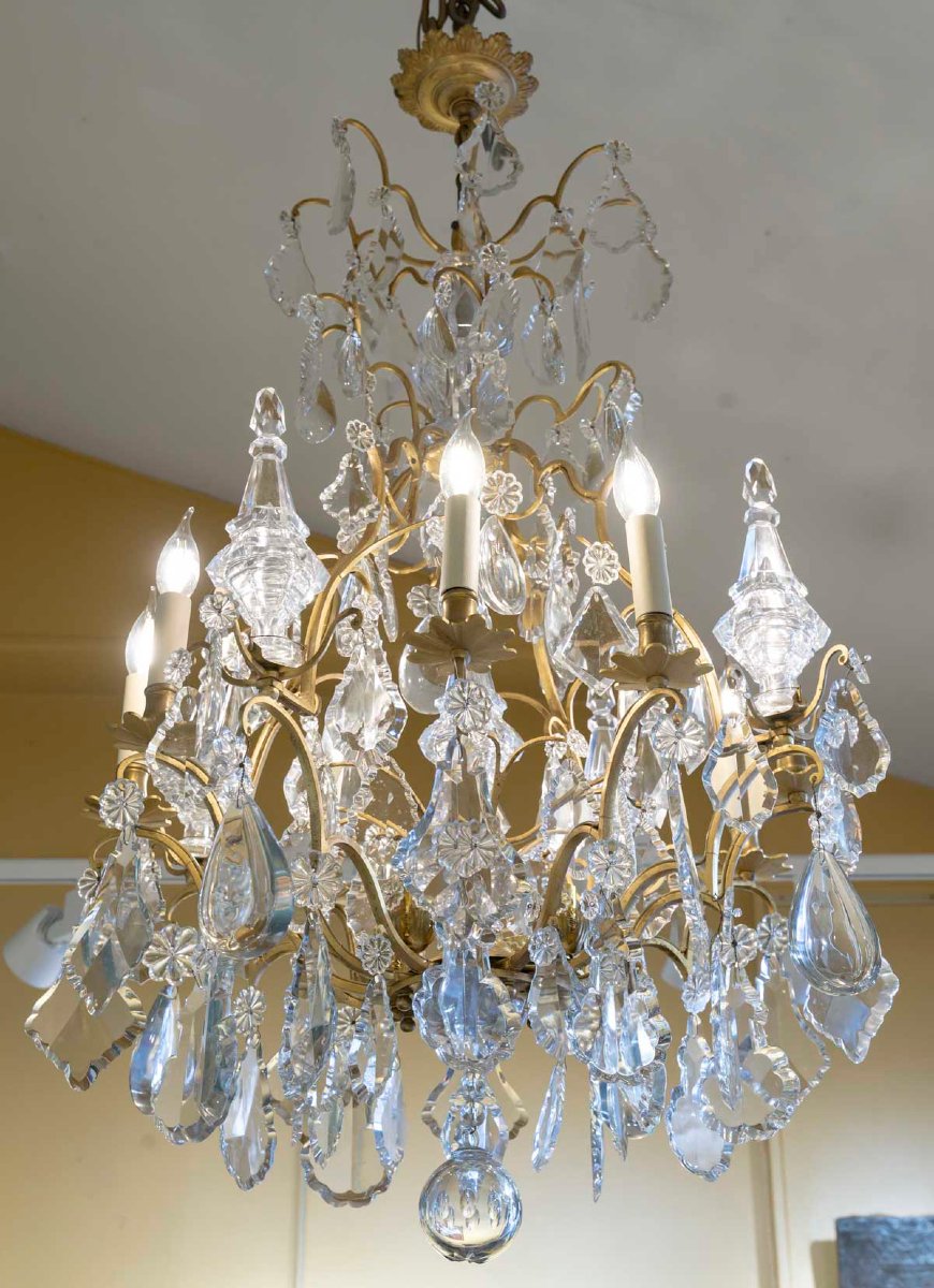 Louis XV Style Cage-shaped Crystal Chandelier-photo-3