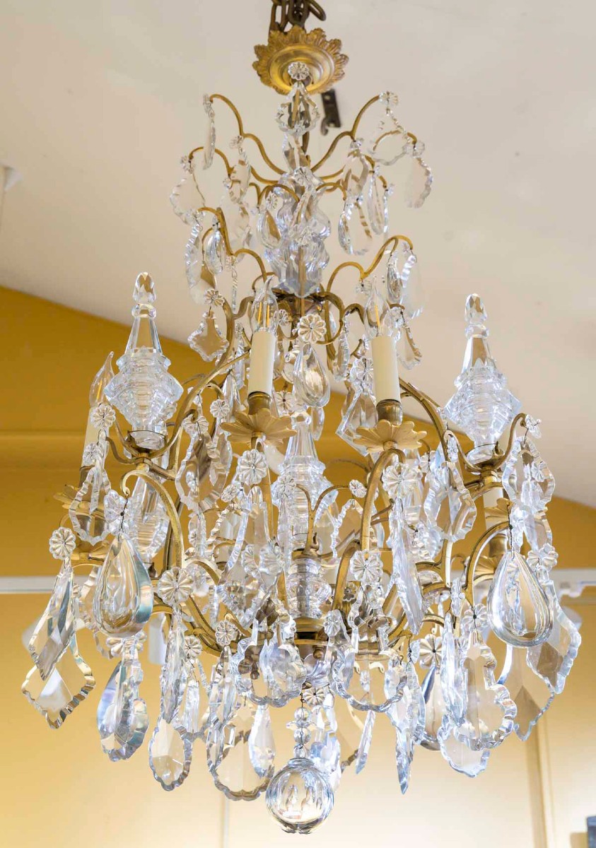 Louis XV Style Cage-shaped Crystal Chandelier