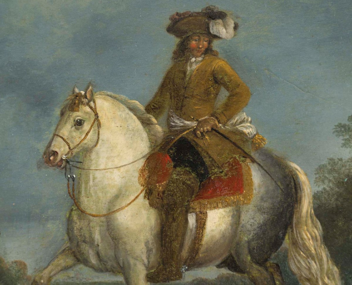 17th Century Dutch School. Pair Of Equestrian Portraits.-photo-4