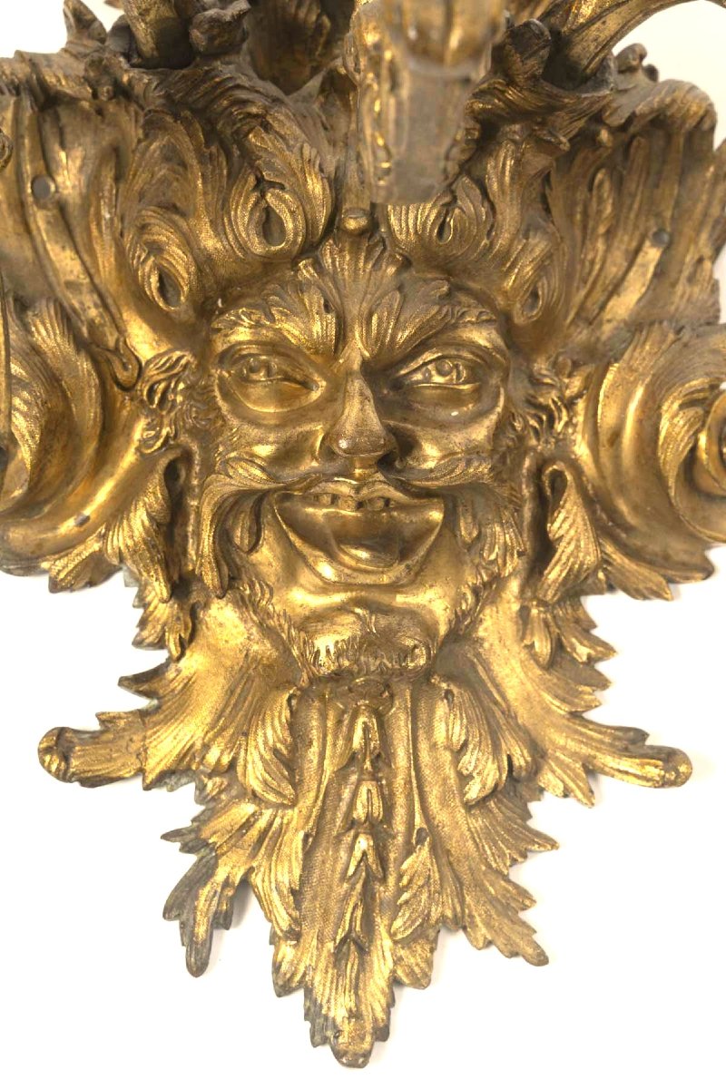 Paire d'appliques  bronze doré, style Régence, XIXème siècle-photo-2