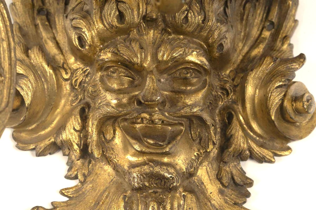 Paire d'appliques  bronze doré, style Régence, XIXème siècle-photo-3