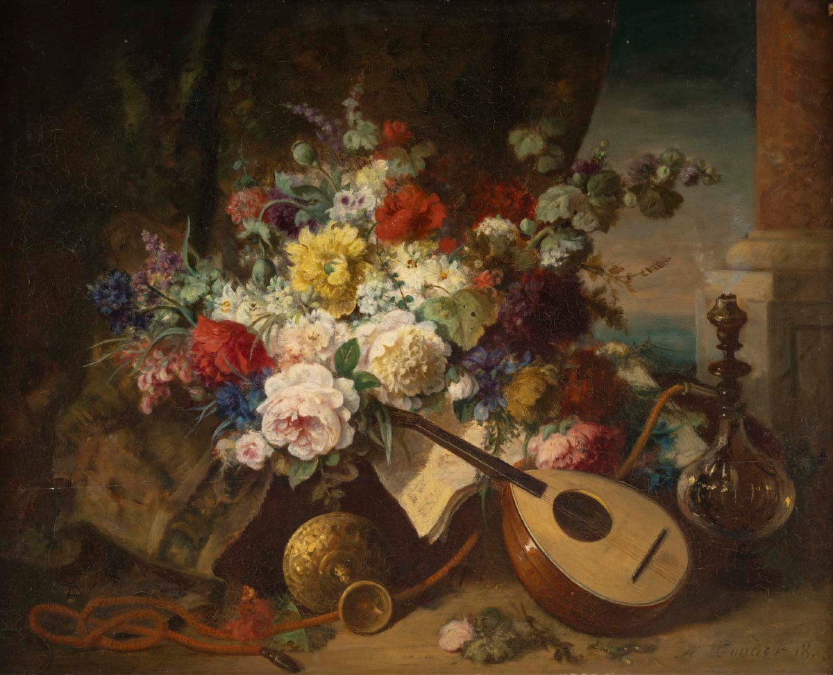 Jean Alexandre Remy COUDER (1808-1879), Nature morte aux fleurs