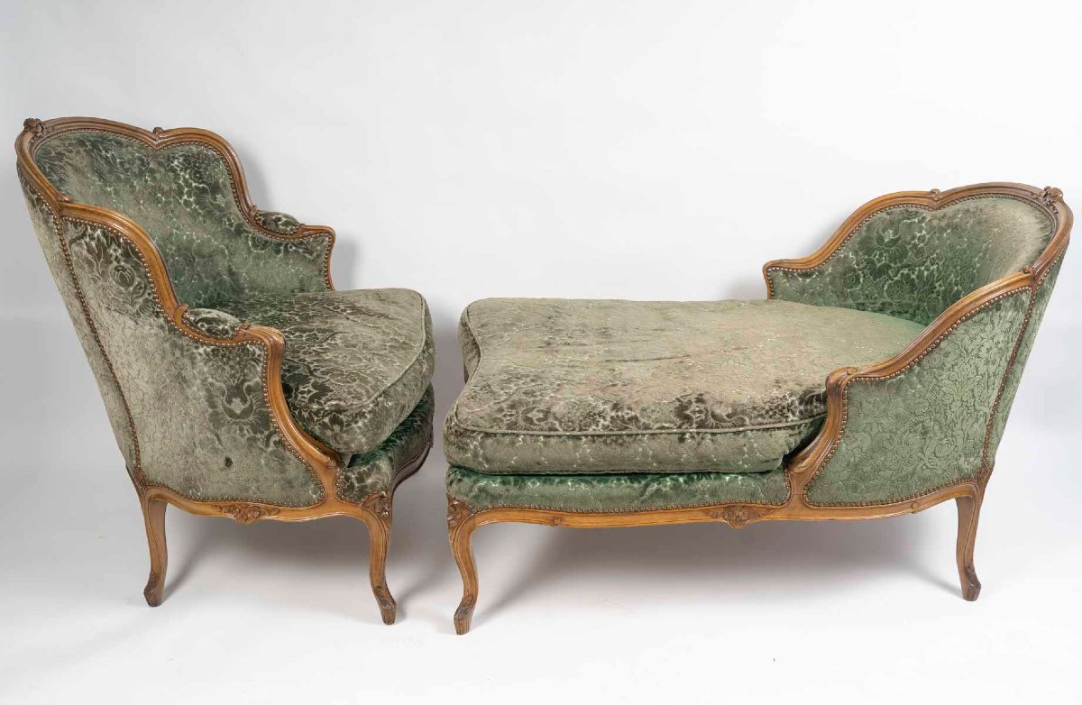 Duchesse Brisée de style Louis XV, XIXème siècle.
