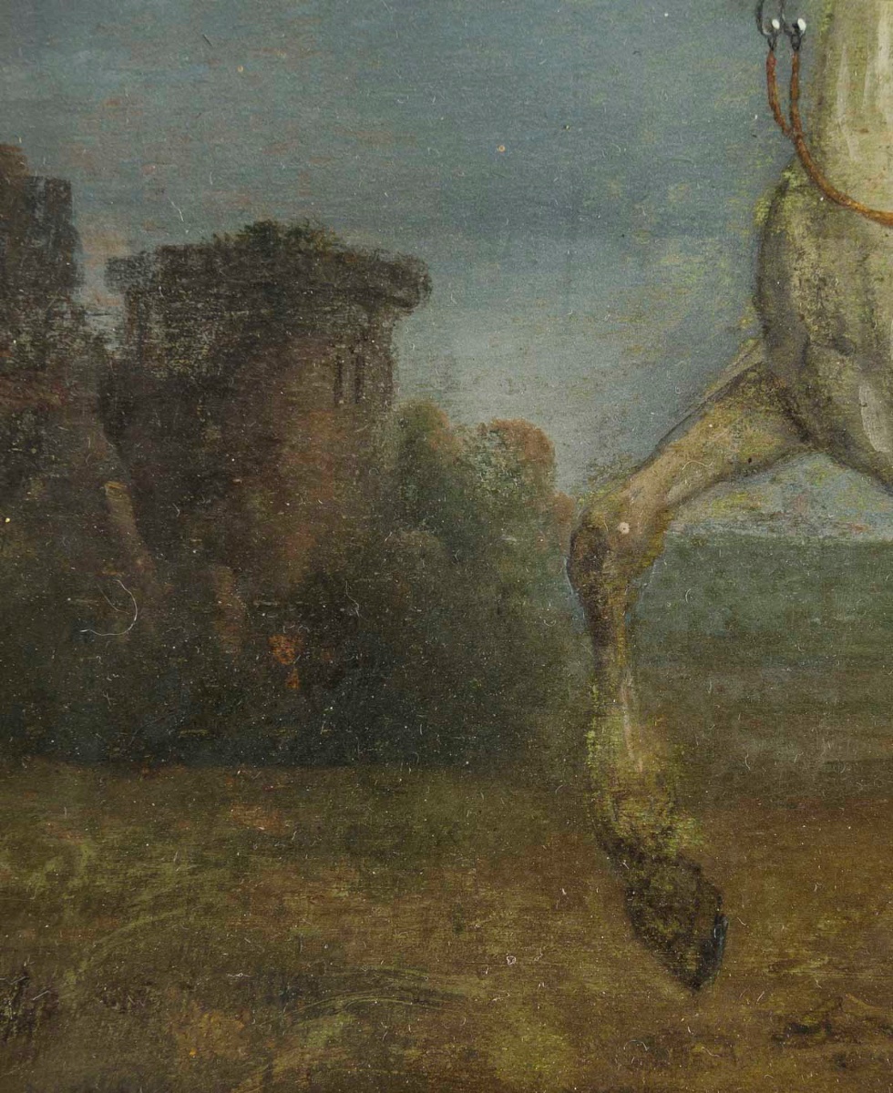 Pair Of Equestrian Portraits. 17th-century Dutch School -photo-1