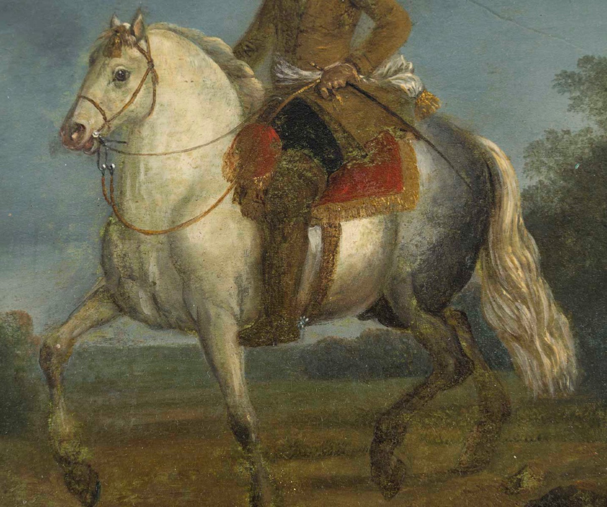 Pair Of Equestrian Portraits. 17th-century Dutch School -photo-2
