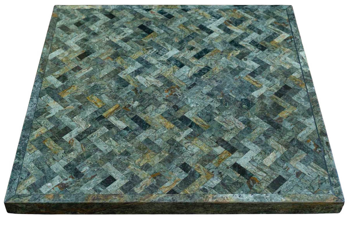 Paire de tables basses en marqueterie de marbre, 1970-photo-2