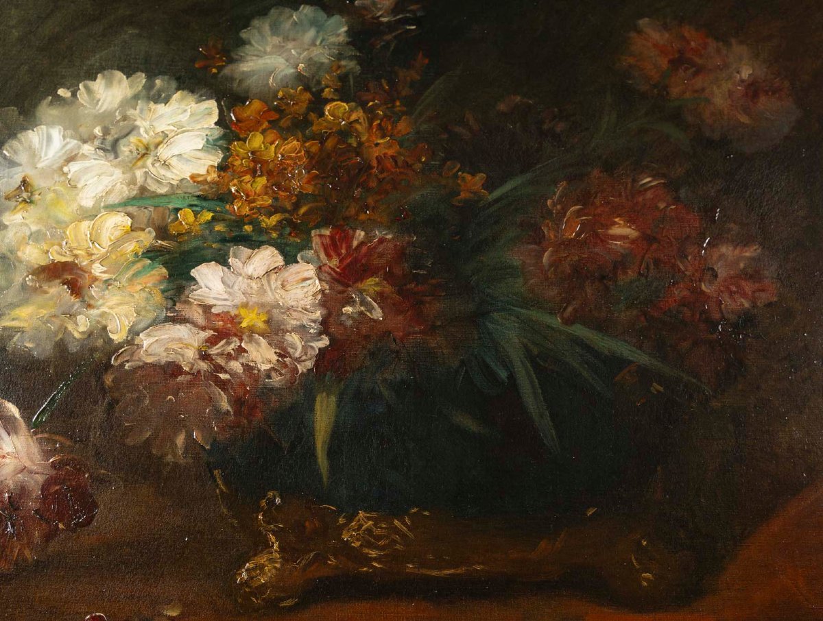 Victor VINCELET (1839-1871) Les pivoines-photo-4