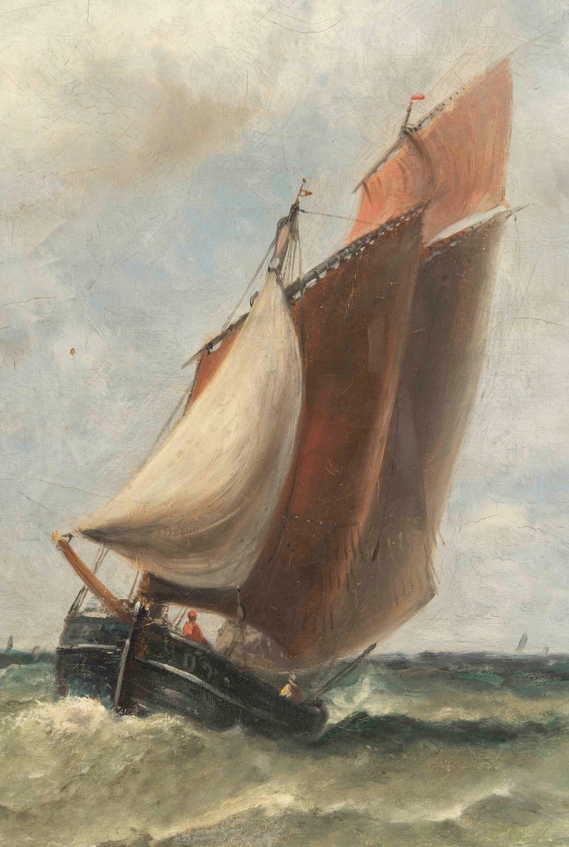 Paul Emmanuel GALLARD-LEPINAY (1842-1885). Sortie de port au Havre-photo-2