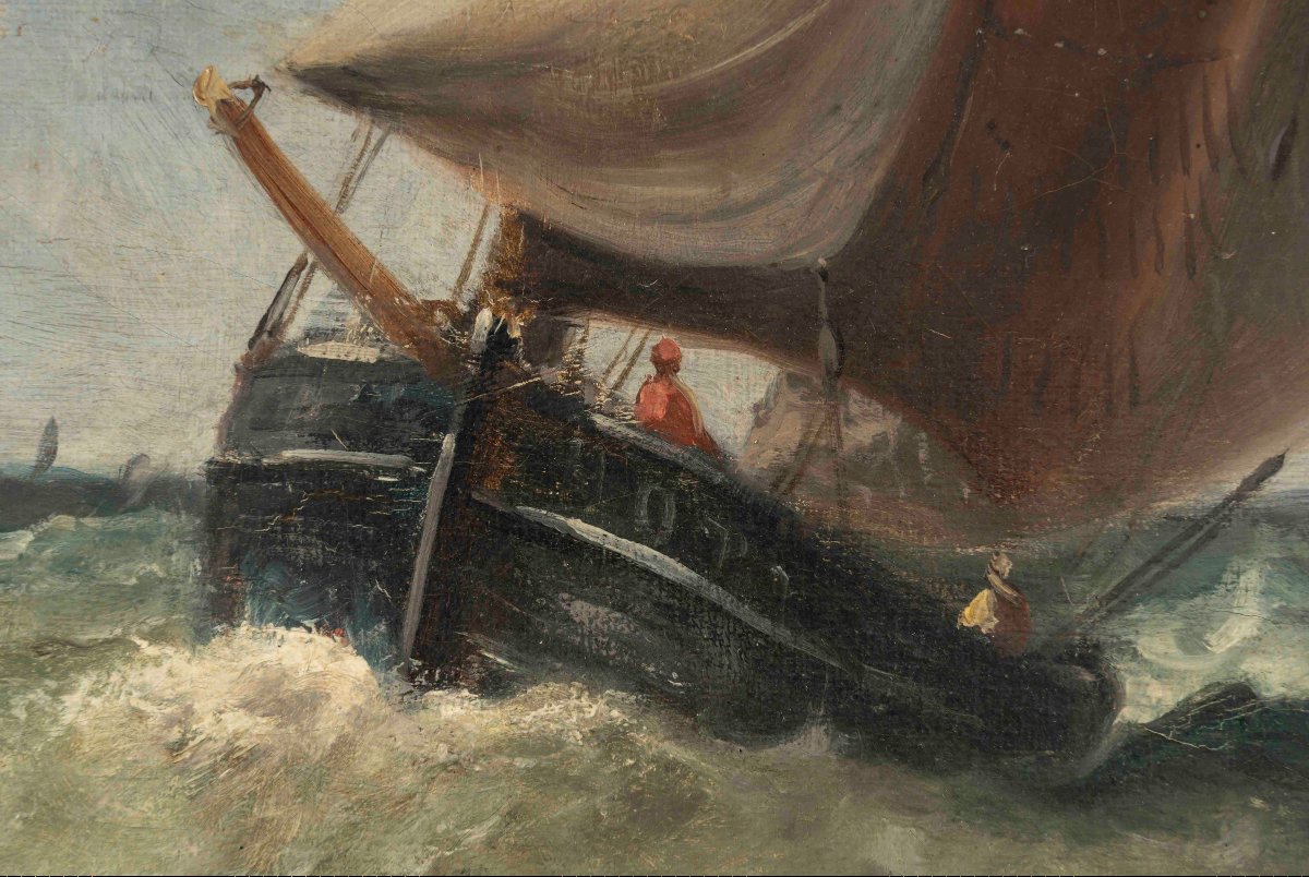 Paul Emmanuel GALLARD-LEPINAY (1842-1885). Sortie de port au Havre-photo-1