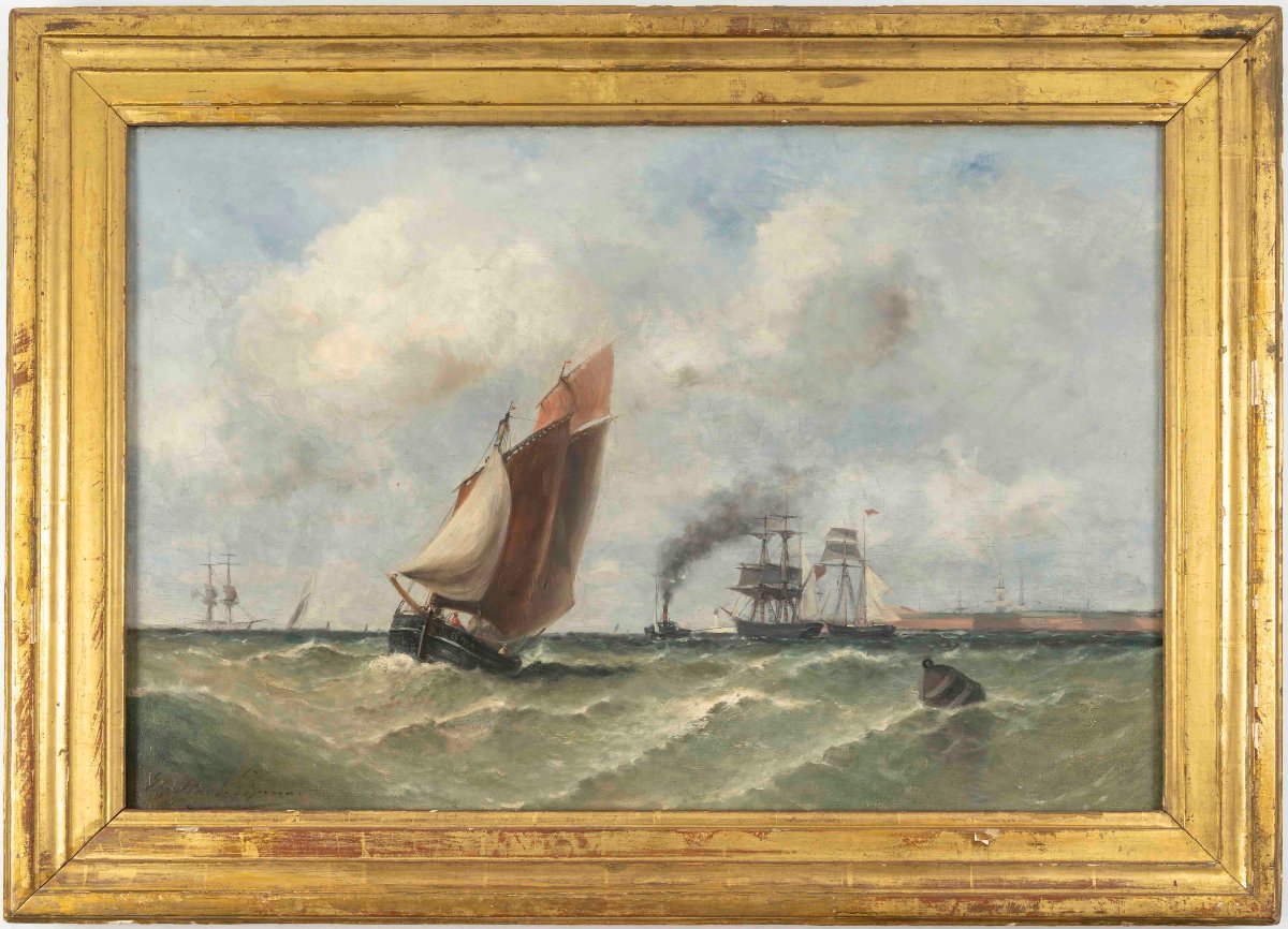 Paul Emmanuel GALLARD-LEPINAY (1842-1885). Sortie de port au Havre