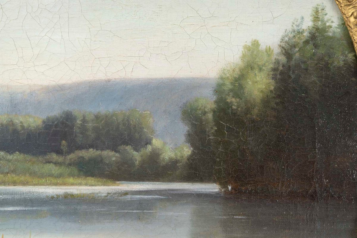 Fisherman By The Lake, Armand Bracony (1825–1894)-photo-2