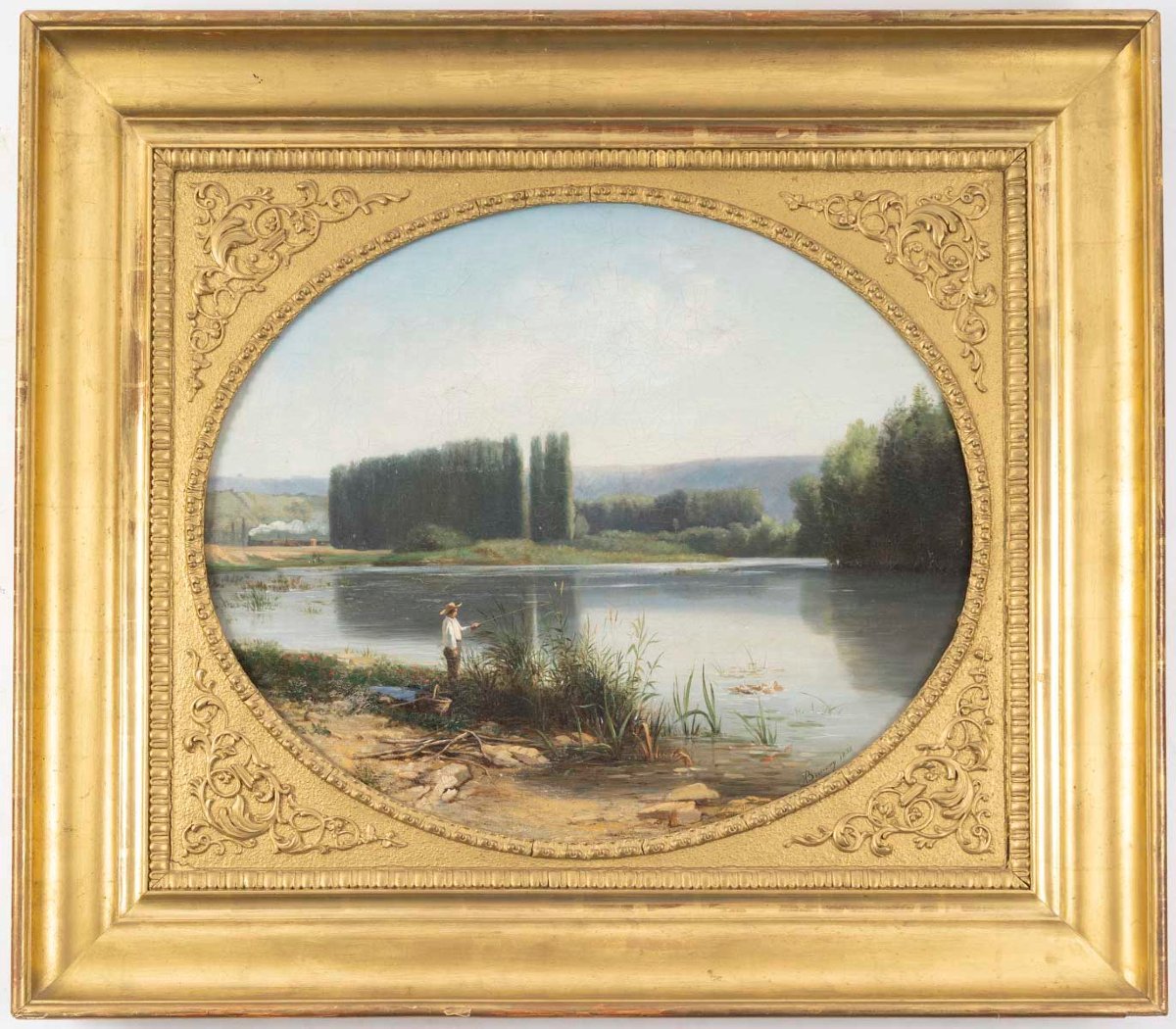 Fisherman By The Lake, Armand Bracony (1825–1894)-photo-1