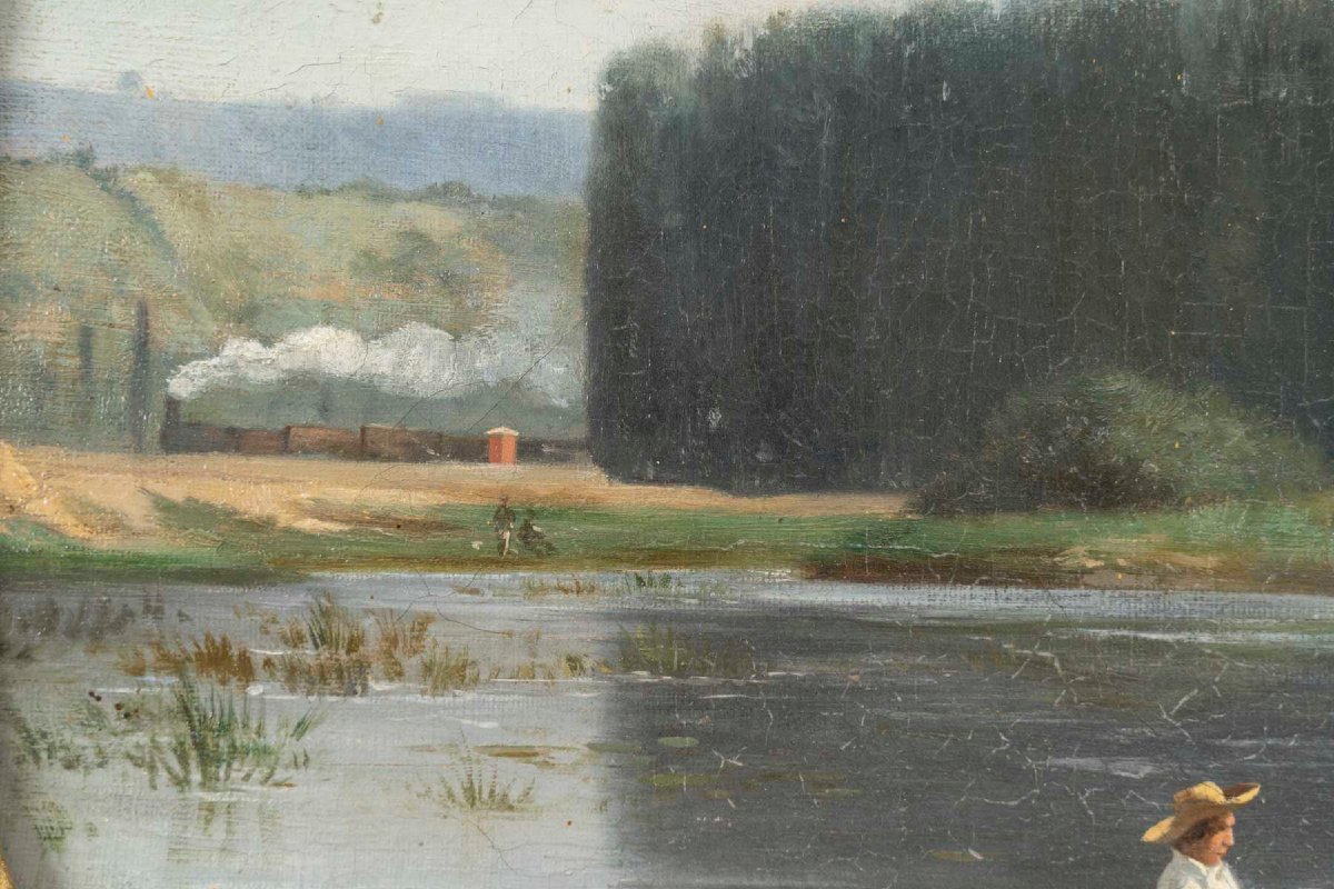 Fisherman By The Lake, Armand Bracony (1825–1894)-photo-4