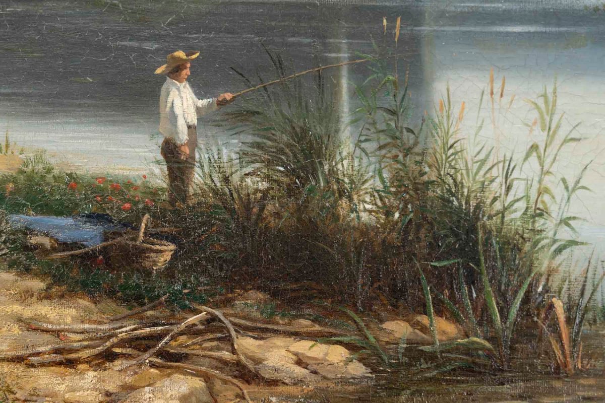Fisherman By The Lake, Armand Bracony (1825–1894)-photo-5