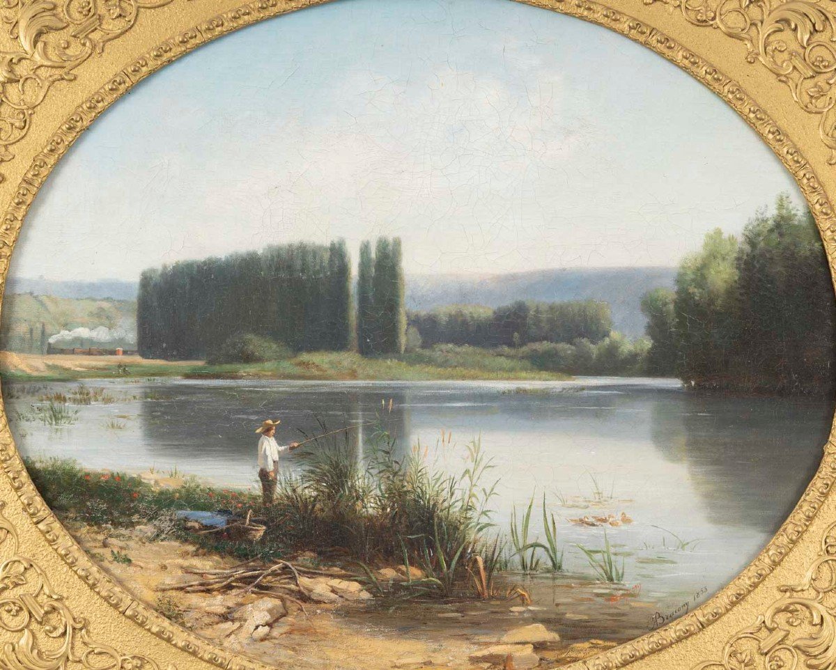 Fisherman By The Lake, Armand Bracony (1825–1894)