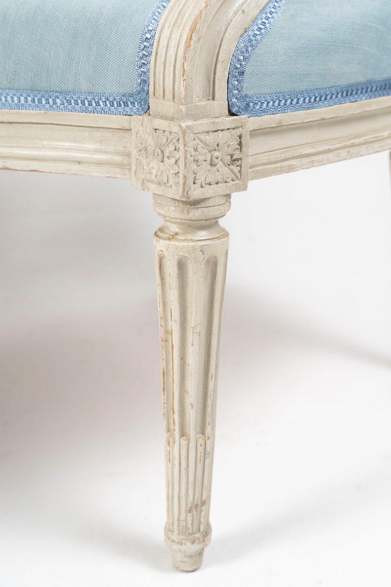 Paire de fauteuils d’époque Louis XVI, estampillés P Bernard 1766-photo-3