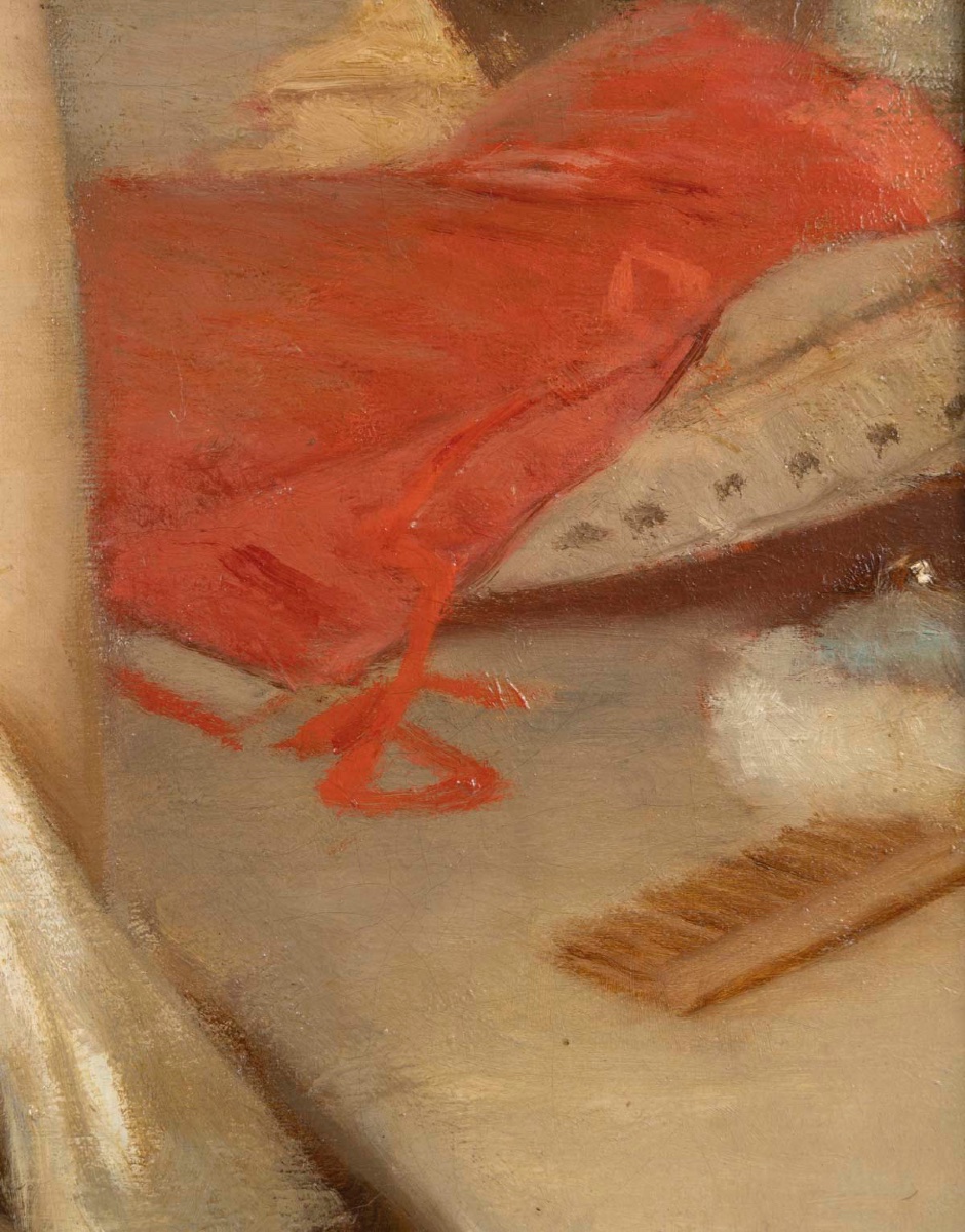 The Girl With The Parakeet, Signed Turba, 19th Century -photo-1