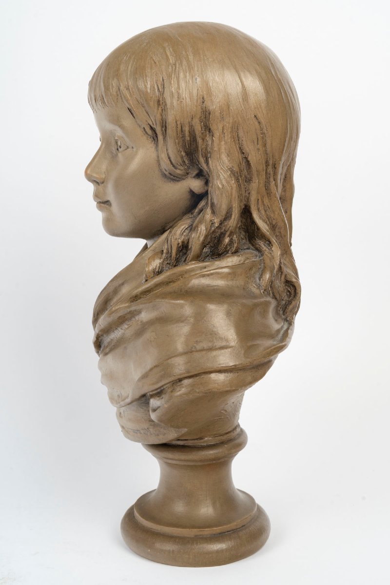 Buste en terre-cuite de Louis-Charles de France, futur Louis XVII, d'après Jean-Antoine HOUDON -photo-2
