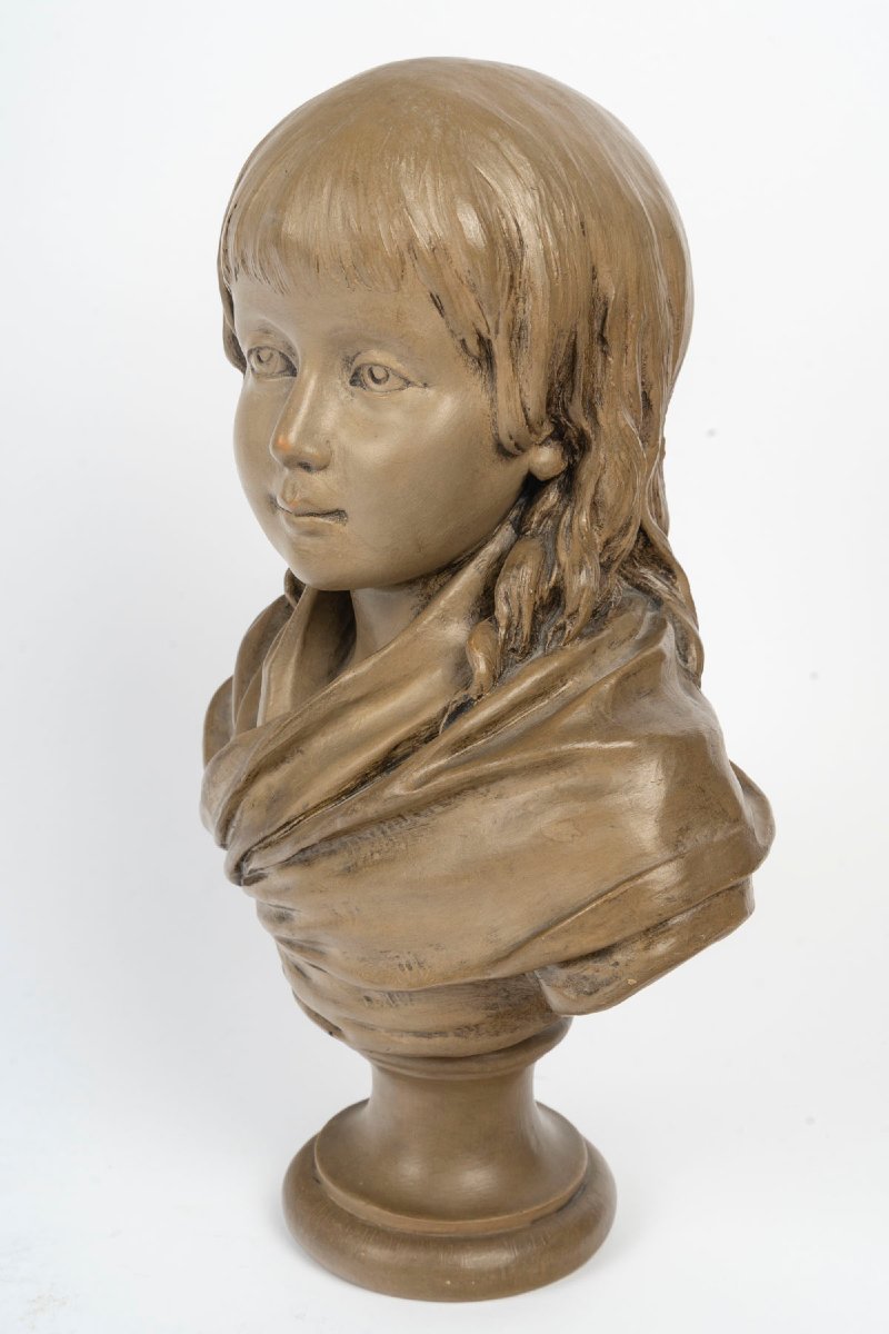 Buste en terre-cuite de Louis-Charles de France, futur Louis XVII, d'après Jean-Antoine HOUDON -photo-3