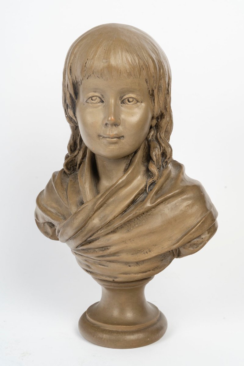 Buste en terre-cuite de Louis-Charles de France, futur Louis XVII, d'après Jean-Antoine HOUDON 