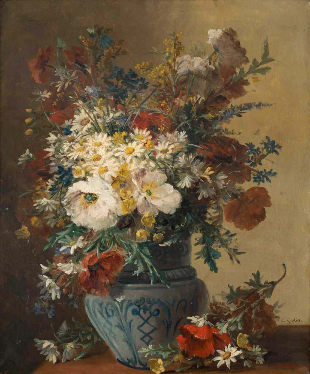Clément GONTIER 1876-1918 Bouquet champêtre-photo-3