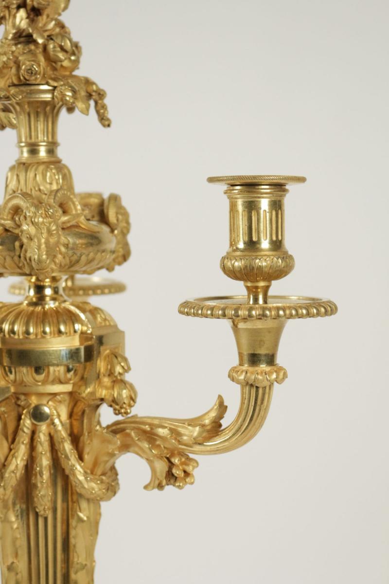 Pair Of Candelabra Louis XVI Style, Signed From Durand To Paris-photo-4