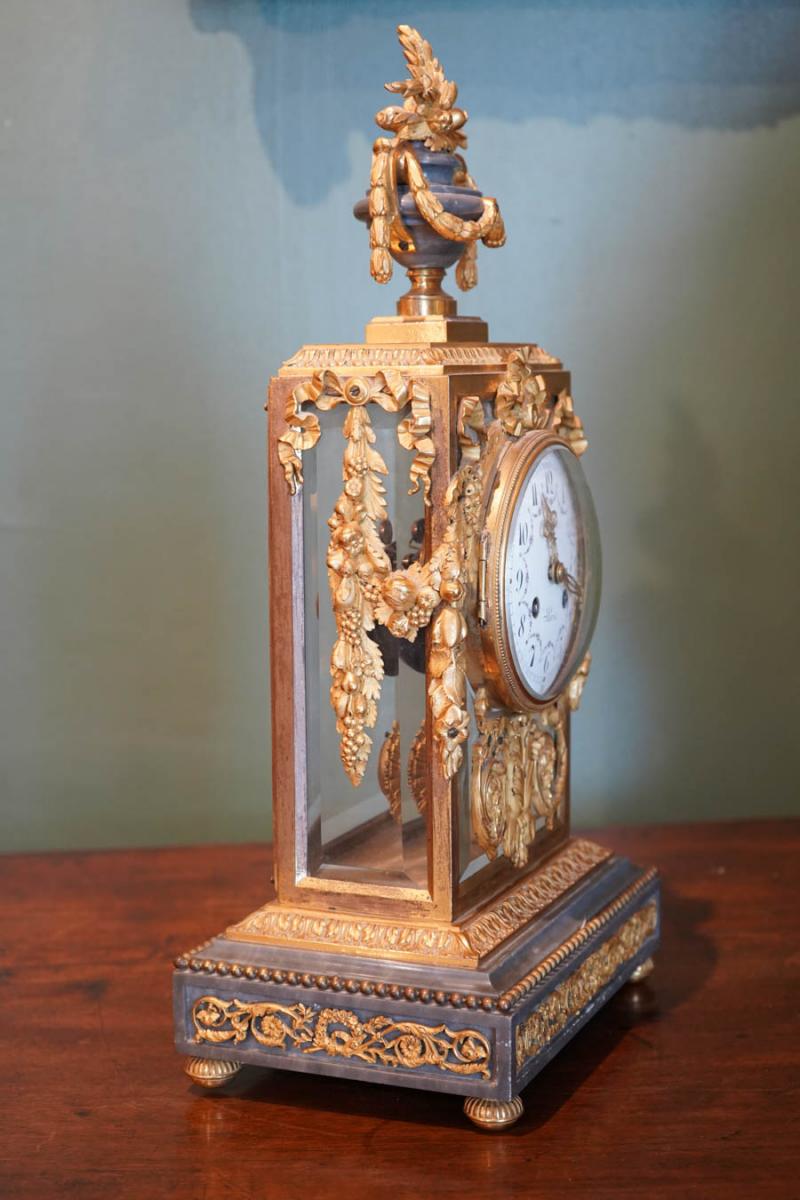 Pendule Cage De Style Louis XVI, XIX ème Siècle-photo-1