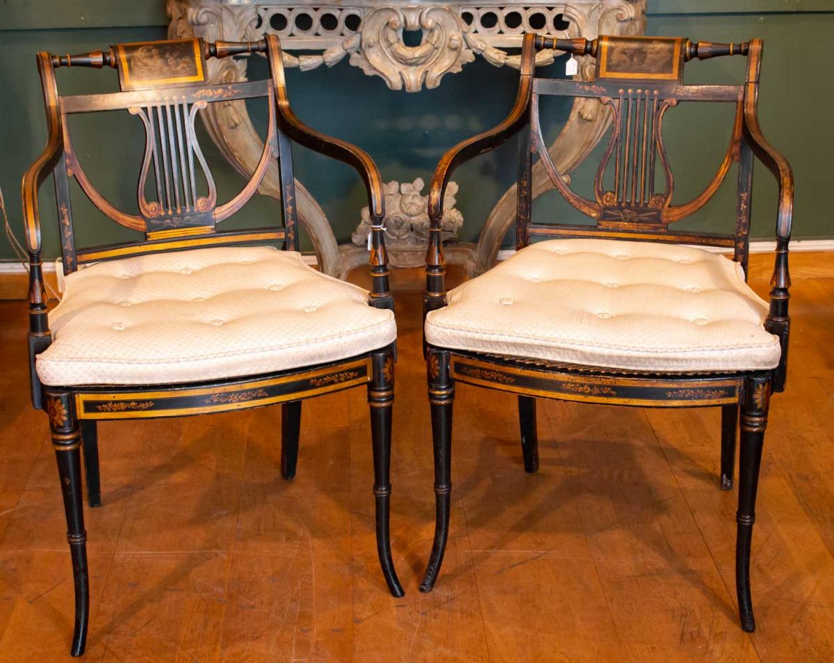 Paire De Fauteuils d'époque Regency. Angleterre 1810.