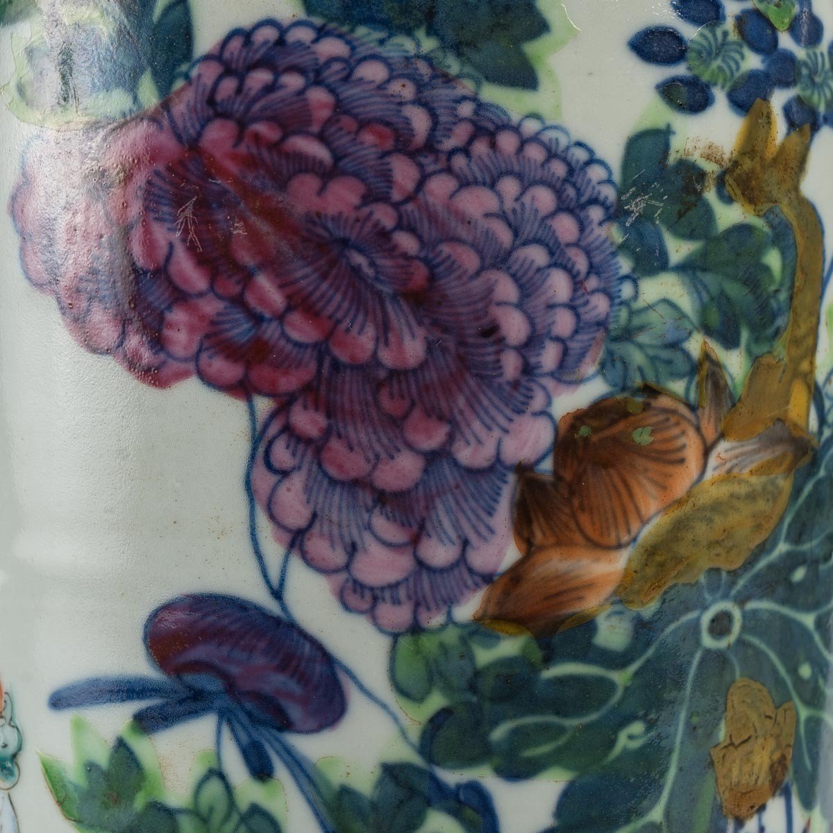 Pair Of Porcelain Vases, 18th China, Famille Verte.-photo-6