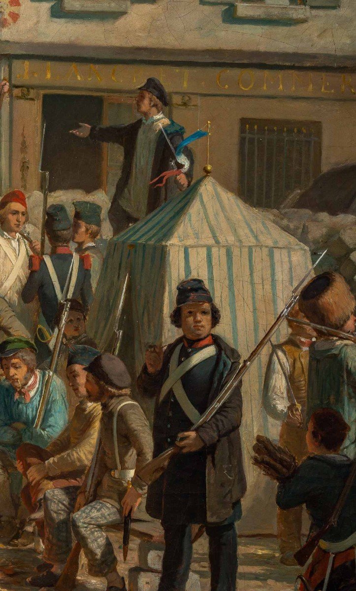 Richard Edmond Flatters 1822-1876. The Barricades 1848.-photo-2