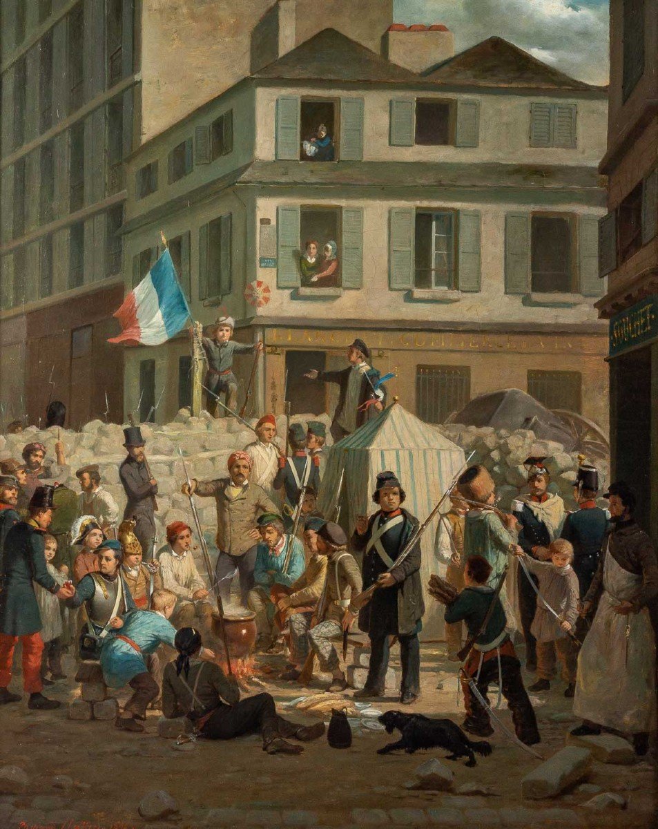 Richard Edmond Flatters 1822-1876. The Barricades 1848.-photo-4