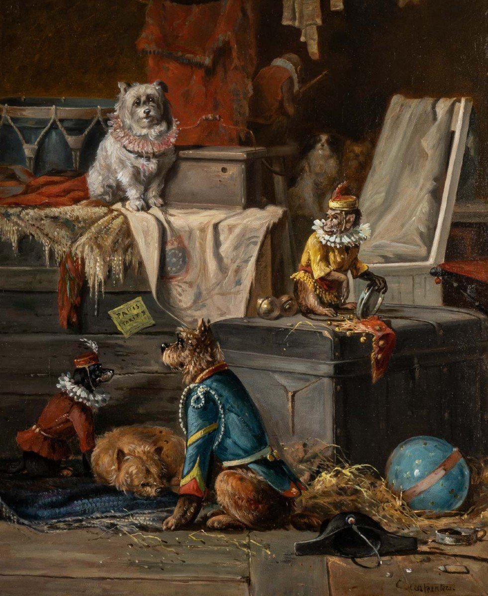 Henri Joseph Gommarus Carpentero (1820-1874) Circus Animals.-photo-2