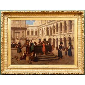La Cour Du Palais Des Doges. Hippolyte Plantet 1829-1882